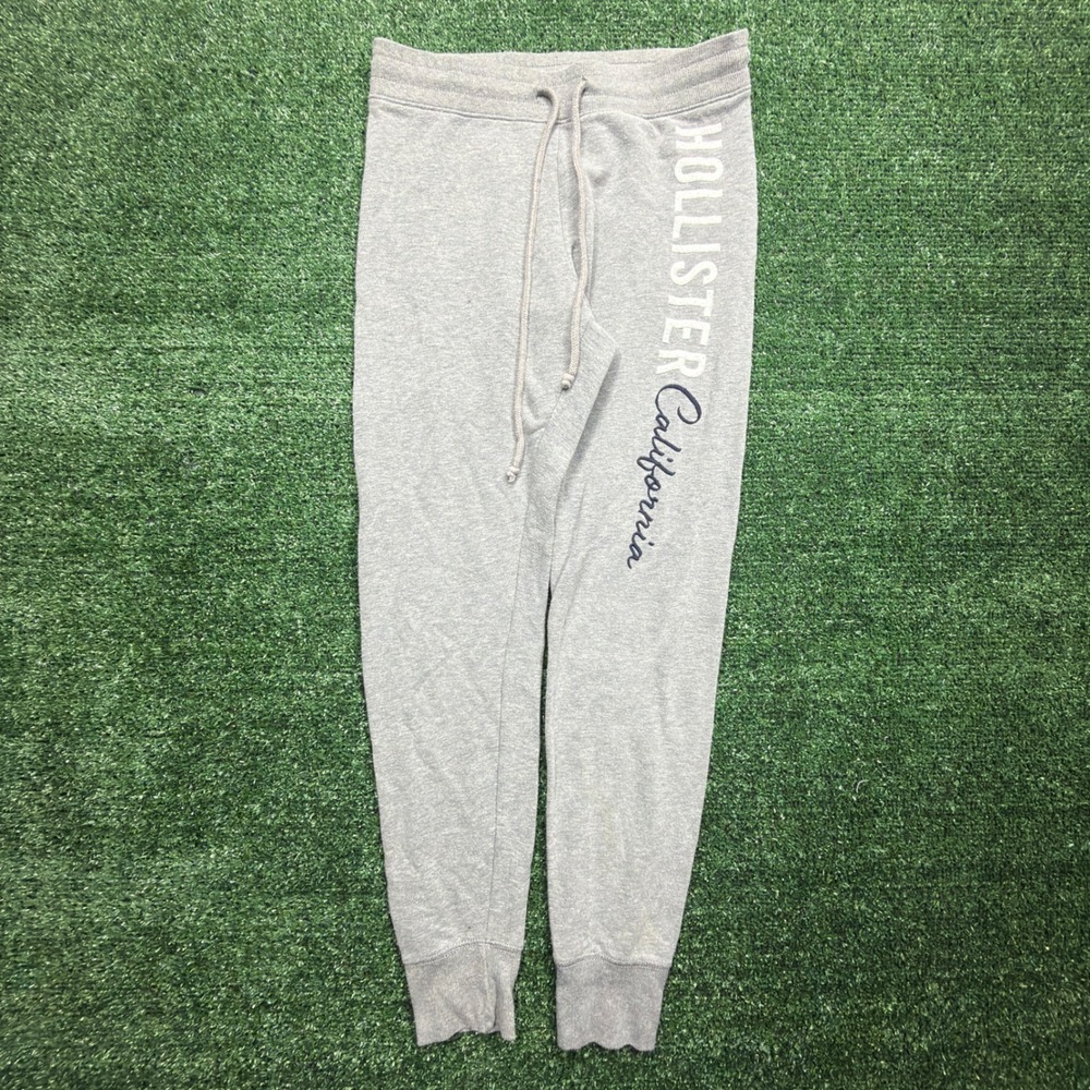 Hollister California Gray Graphic Logo Jogger Sweatpants Womens Small Heather